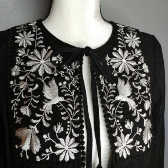 Kate Spade NWT Birds Embroidered Linen Jacket - Picture 2 of 4